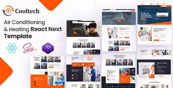 Product preview supplied for Cooltech - Air Conditioning & Repair React NextJs Template