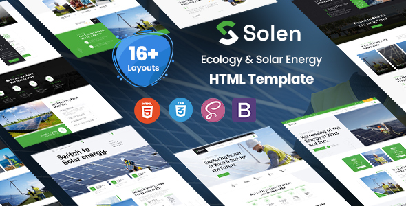 Product preview supplied for Solen - Ecology & Solar Energy HTML Template