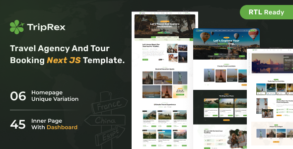 TripRex - Tour & Travel Agency React NextJS Template