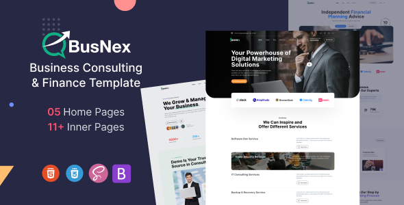 Preview image for Busnex - Business Consulting & Finance HTML Template