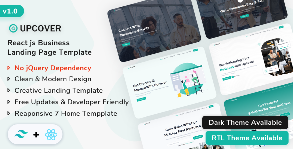 Upcover - React Js Business Landing Page Template