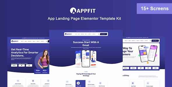 Appfit - App Landing Page Elementor Pro Template Kit