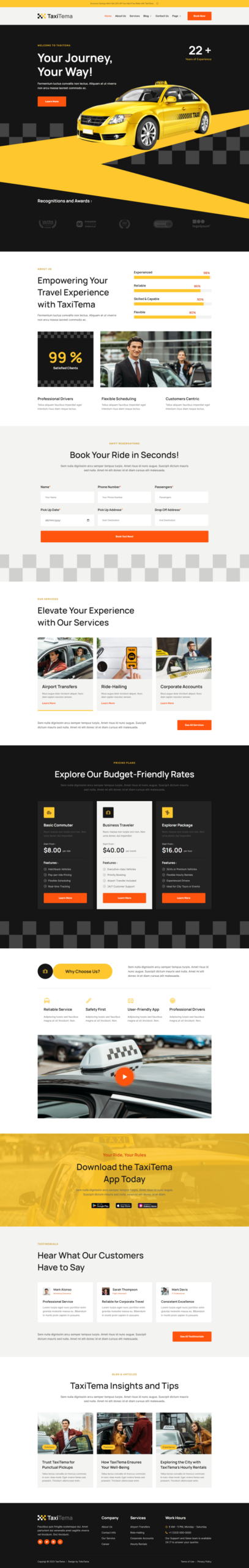 Product preview supplied for Taxitema - Taxi Drivers Business Template Kit