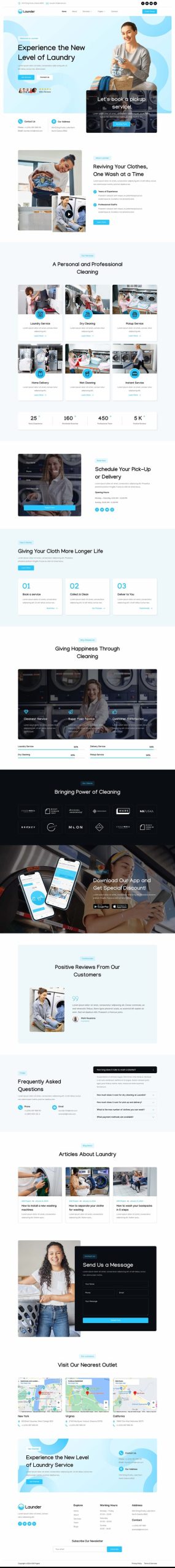 Launder - Laundry Service & Dry Cleaning Elementor Template Kit