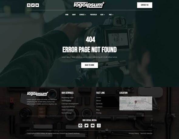 Vidlop - Videography & Rental Equipment Studio Elementor Template Kit