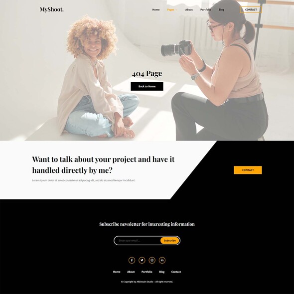 MyShoot - Photographer Portfolio Elementor Template Kit