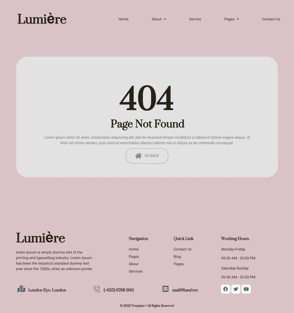 Lumiere - Beauty Clinic Treatment Elementor Template Kit