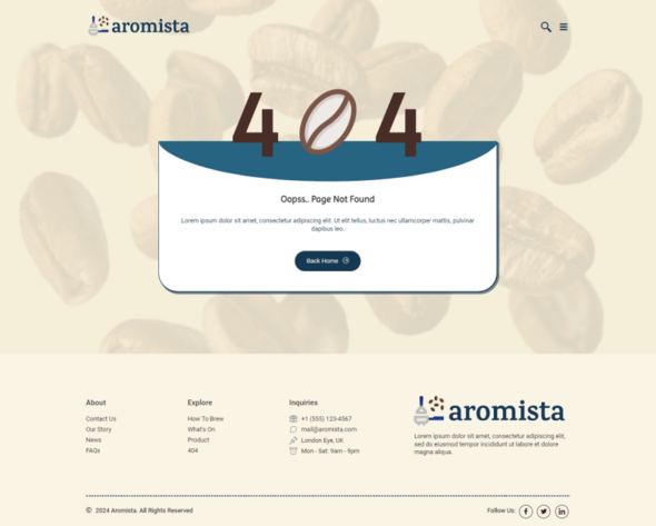 Aromista - Coffee Roasters Elementor Template Kit