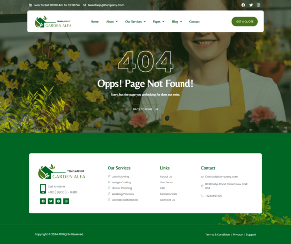 Garden Alfa - Landscape & Gardening Elementor Template Kit listing image