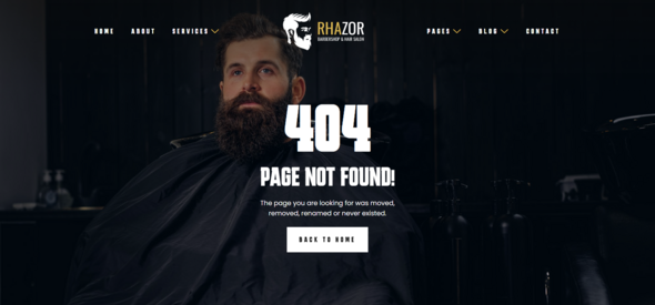 Rhazor - Barbershop & Hair Salon Elementor Template Kit