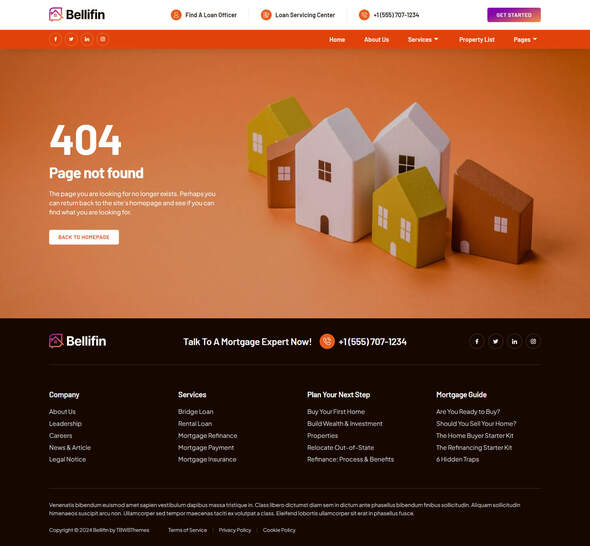 Product preview supplied for Bellifin - Mortgage Services Elementor Template Kit