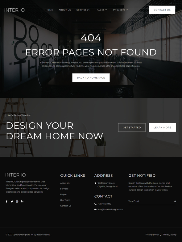 Interio - Interior Design Elementor Template Kit
