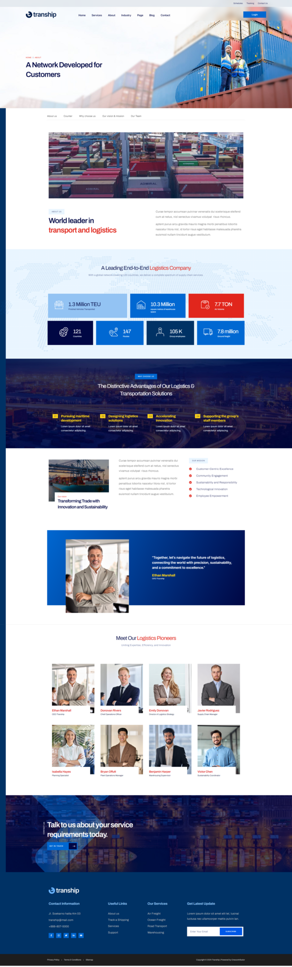 Tranship - Logistics & Transportation Services Elementor Template Kit