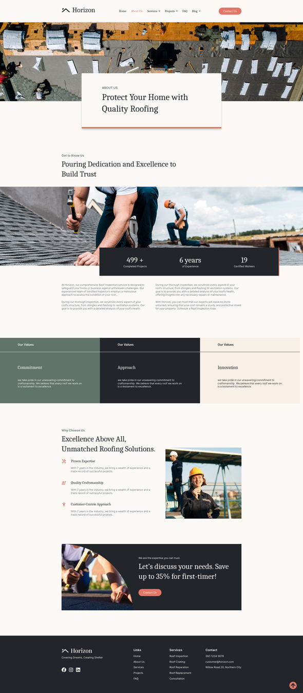 Horizon - Roofing Service Elementor Template Kits listing image