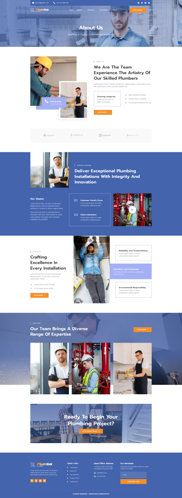 Plumba - Plumbing Installation Service Elementor Template Kit