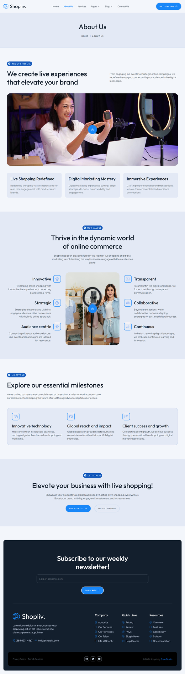 Shopliv - Live Shopping & Digital Marketing Agency Elementor Template Kit