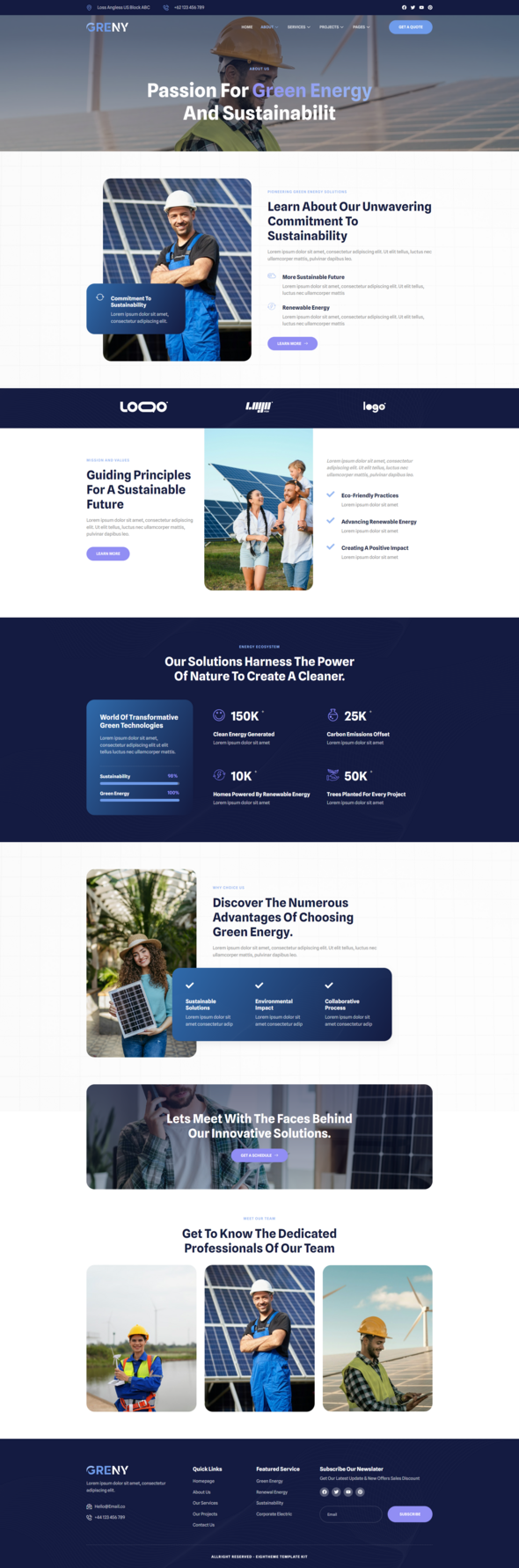 Greny - Solar & Renewable Energy Elementor Template Kit