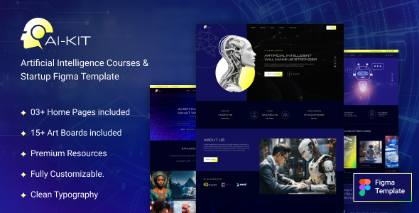 Preview image for Ai-Kit - Artificial Intelligence Courses & Startup Figma Template