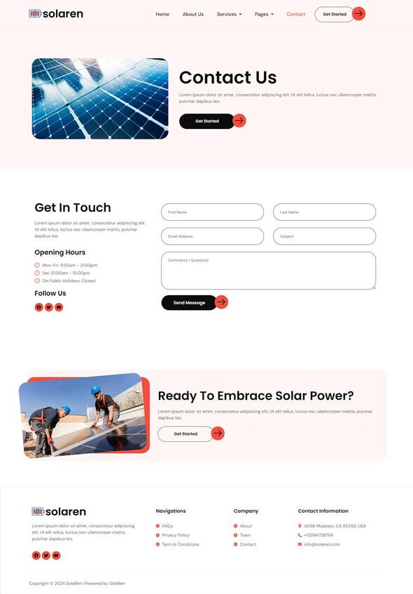 Solaren - Solar & Renewable Energy Elementor Template Kit