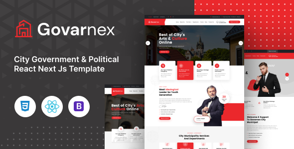 Govarnex - Municipal and Government React Next Js Template