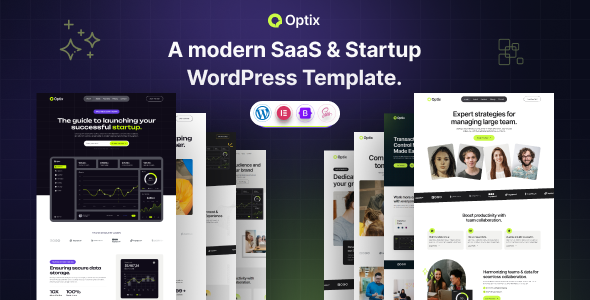 Product preview supplied for Optix - SaaS & Startup WordPress Theme