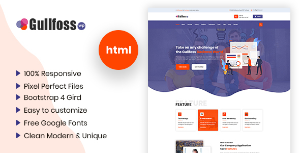 Preview image for Gullfoss - Multipurpose Business HTML Template