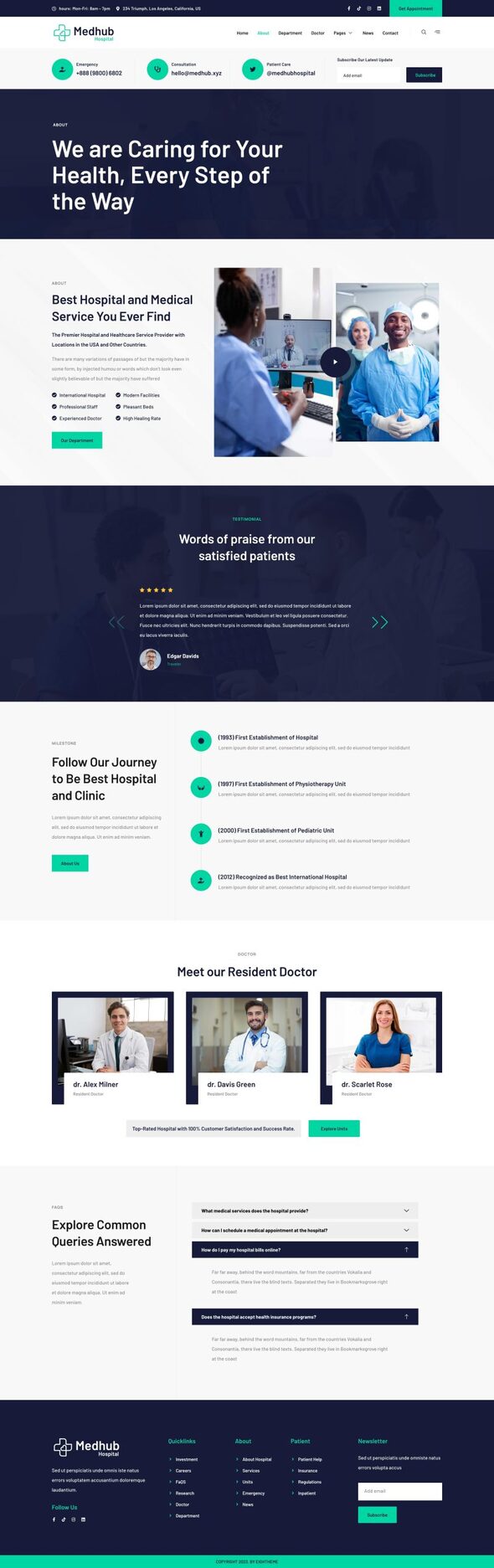 MedHub - Hospital & Medical Elementor Template Kit