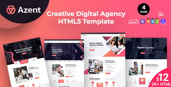 Azent - Creative Digital Agency HTML Template product preview