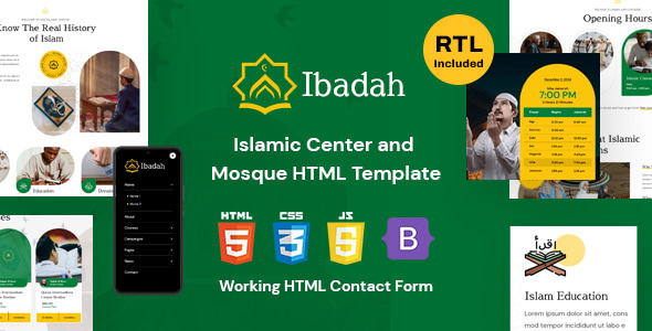 Ibadah - Islamic Center & Mosque HTML Template product preview