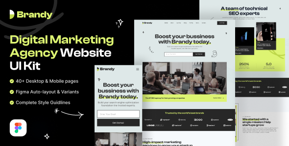 Brandy - Digital Marketing Agency Website UI Kit