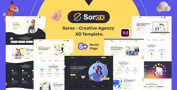 Product preview supplied for Sorex - Creative Agency XD Template.