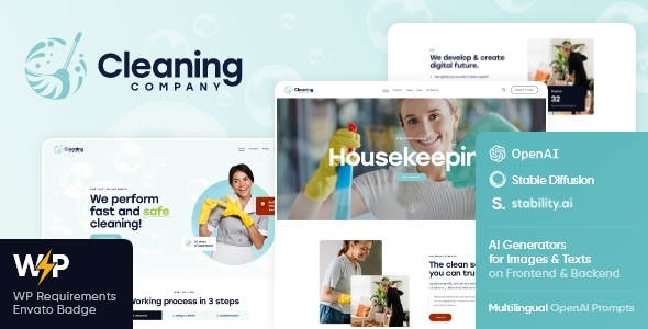 Preview image for Cleaning Company - Maid Service WordPress Theme + Online Store