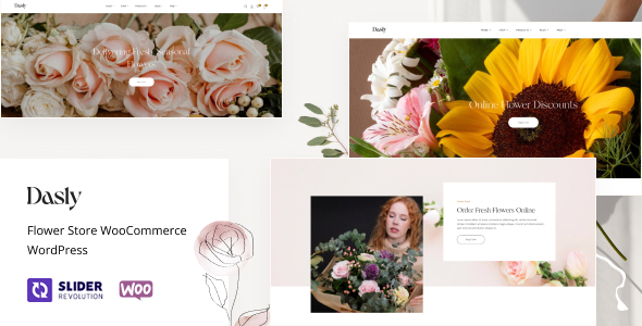 Dasly – Flower Store WooCommerce WordPress Theme with AI