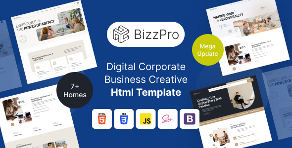 Bizzpro –  Digital Corporate Business Creative Html Template Multipurpose product preview