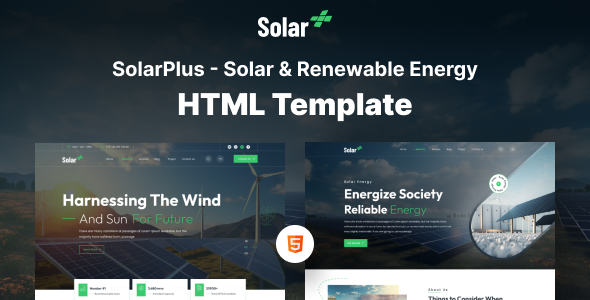 SolarPlus - Solar & Renewable Energy HTML Template product preview