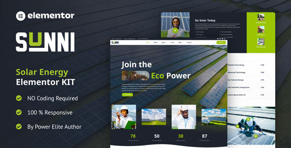 Sunni - Solar Energy Elementor Template Kit