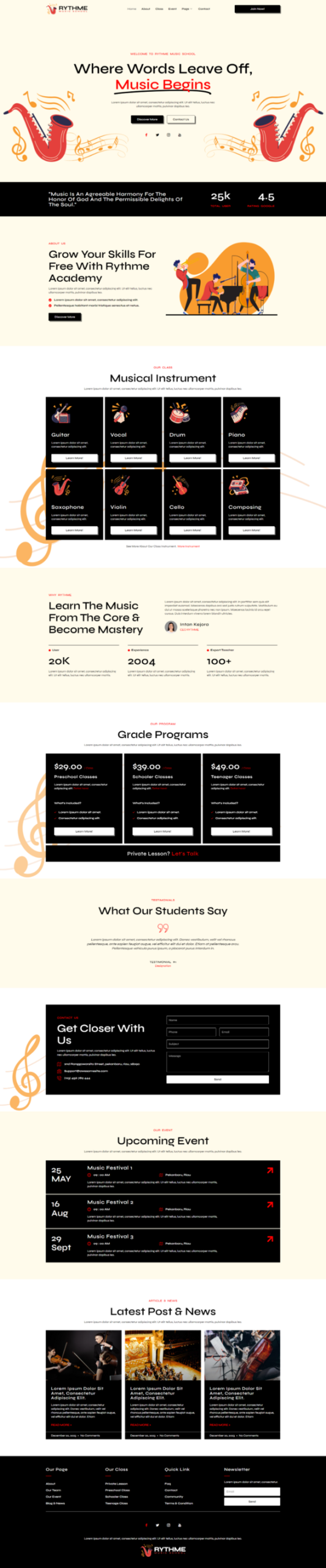 Rythme - Music School & Event Elementor Pro Template Kit