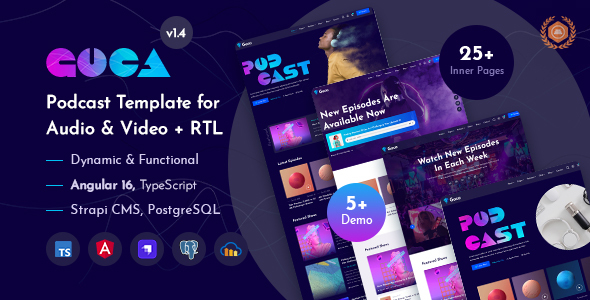 Goca - Angular 16+ Podcast Theme + Admin Dashboard