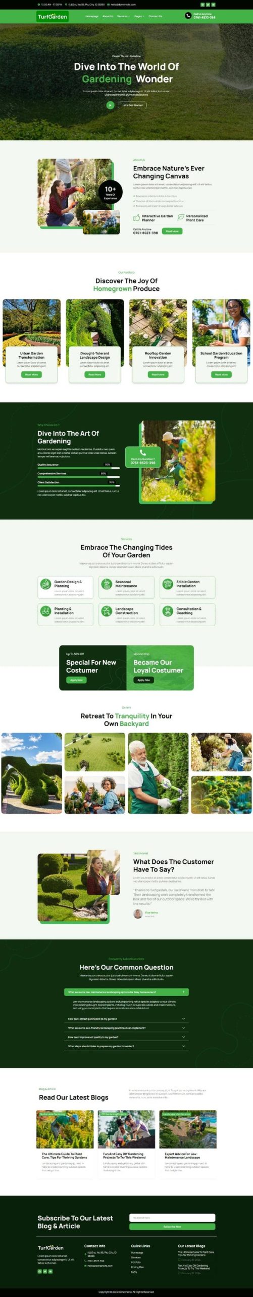 Turfgarden - Landscape & Gardening Elementor Template Kit