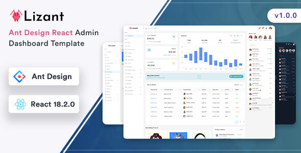 Lizant - Ant Design React Admin Dashboard Template listing image