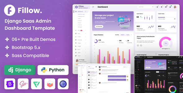 Fillow - Django Saas Admin Dashboard Template