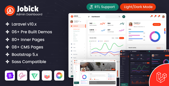 Jobick - Job Laravel Admin Dashboard Bootstrap Template