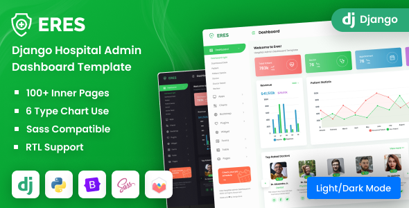 Eres - Django Hospital Admin Dashboard Bootstrap Template