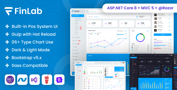 Preview image for Finlab - ASP.NET Core & MVC Crypto Trading Admin Dashboard Template