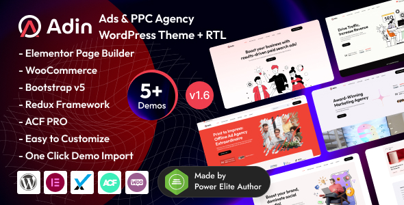 Adin - Advertising & PPC Marketing Agency WordPress Theme
