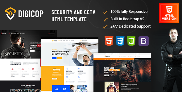 Preview image for Digicop - Security and CCTV HTML Template