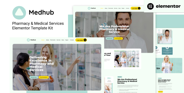 MedHub - Pharmacy & Medical Services Elementor Template Kit