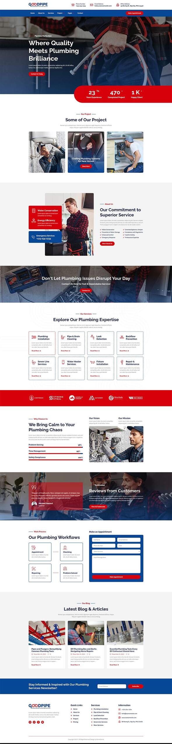 Goodpipe - Plumbing Services Elementor Template Kit