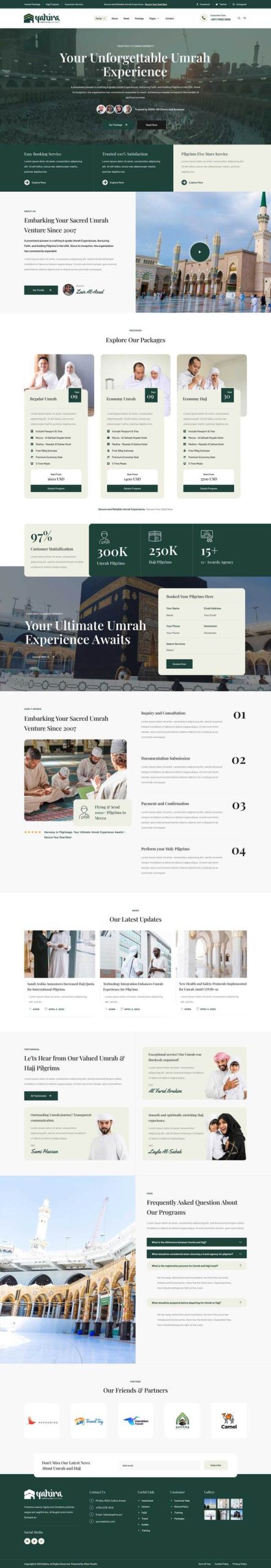 Qahira - Umrah & Hajj Tour Travel Elementor Template Kit