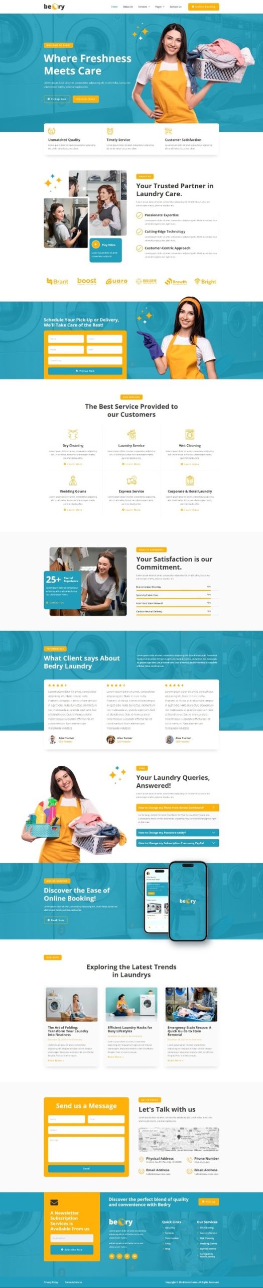 Bedry - Laundry Services Elementor Pro Template Kit